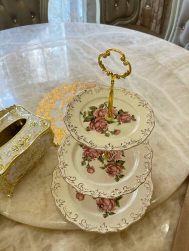 Vintage Rose Cake Stand Porcelain 3-tier photo review