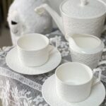 Bohemian English Tea Set Embossed Porcelain Teapot Set photo review