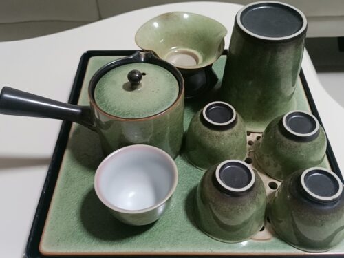 Green Japanese Tea Set with Tray Ceramic photo review