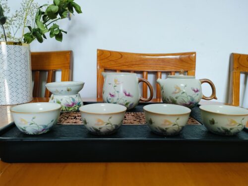 Floral Chinese Kung Fu Tea Set Ceramic photo review