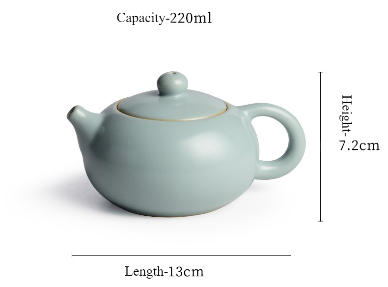 Blue Sky Chinese Teapot Ceramic for Gongfu Cha 7.4 Oz Teasetbox