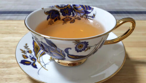 Blue Floral Tea Cup and Saucer Set Bone China photo review