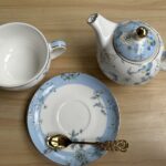 Bird Floral Tea Set for One Porcelain Teapot Blue photo review