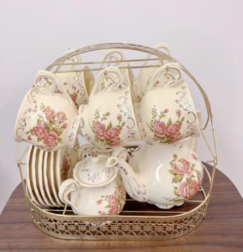 Vintage English Rose Tea Set Porcelain Teapot Set photo review