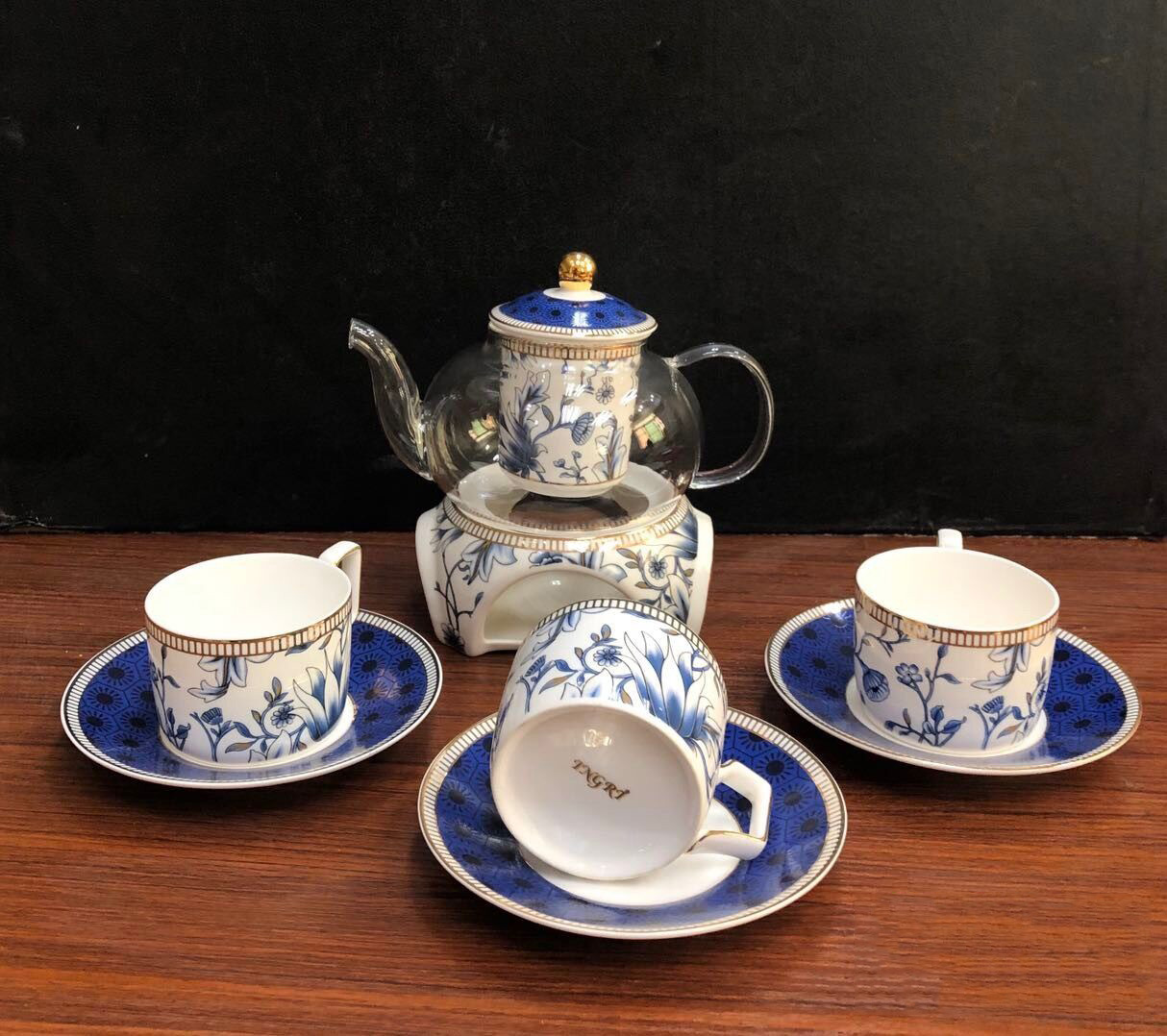 Yucca English Bone China Tea Set with Warmer - Teasetbox.com