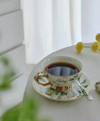 Camellia Tea Cup and Saucer Set Bone China photo review