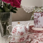 Rose Tea for One Set Porcelain Teapot Set Red photo review