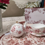 Rose Tea for One Set Porcelain Teapot Set Red photo review