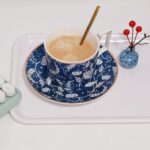 White and Blue Cup and Saucer Porcelain photo review