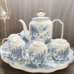 Garnet-Flower Tea Set with Porcelain Teapot and Tray photo review