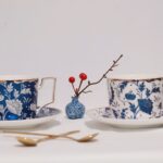 White and Blue Cup and Saucer Porcelain photo review