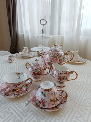 Pink Bird English Tea Set Bone China Teapot Set photo review