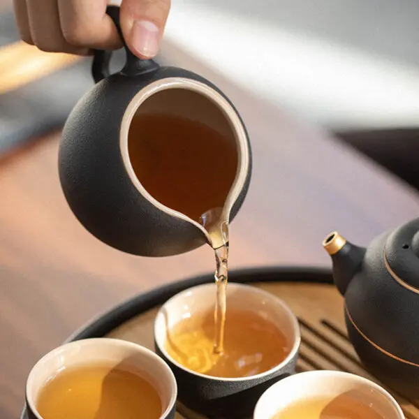 TS0SX034 2 Riveting Chinese Gongfu Tea Set Ceramic with Tray