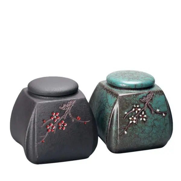 TSB0BB015 B Plum Tea Caddy Loose Tea Tin Storage Canister