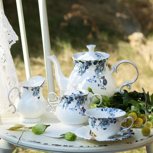 TSB11BB005 2B Floral English Tea Set Porcelain Teapot Set with Stand