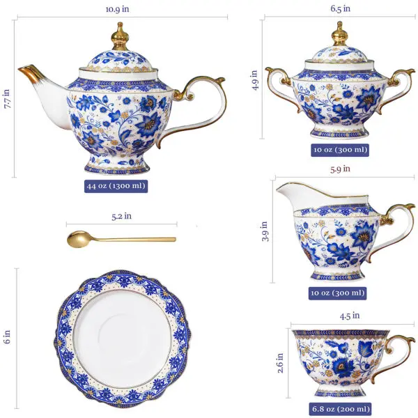 TSB11BB010 B5 1 Floral Afternoon Tea Set Bone China Teapot Set