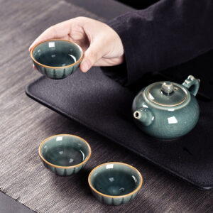 TSB13BB007 5 Watermelon Chinese Gongfu Tea Set Jingdezhen Celadon