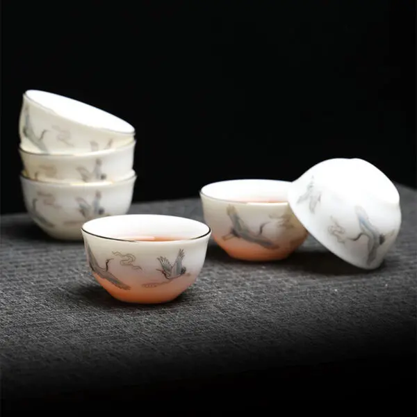 Chinese Crane Ceramic Gaiwan