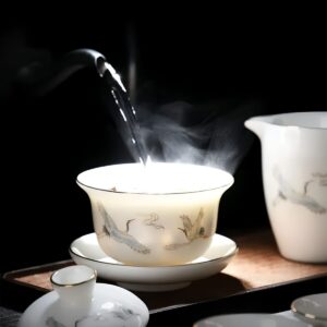 TSB13BB009 DD2 Crane Chinese Gaiwan Tea Set for Gongfu Cha