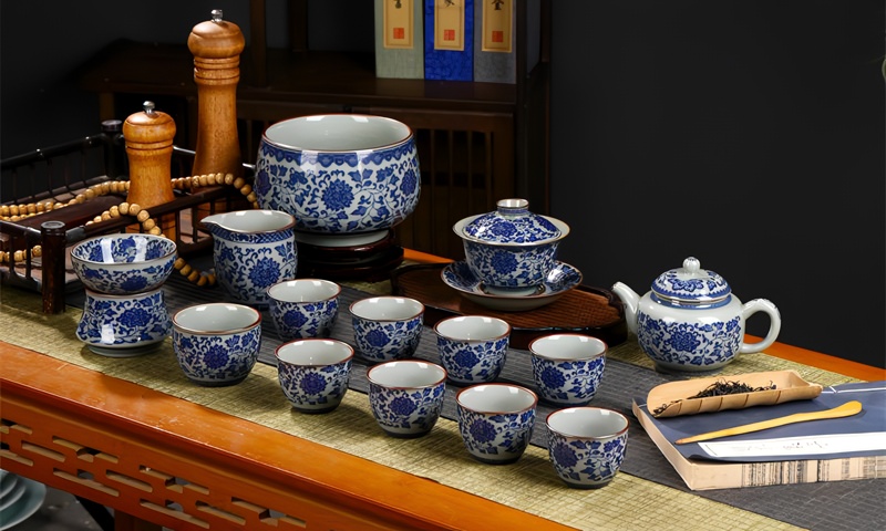 TSB13BB010 A 1 Jingdezhen Chinese Gongfu Tea Set Blue and White