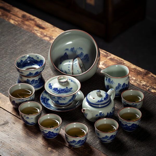 TSB13BB010 BB2 Jingdezhen Chinese Gongfu Tea Set Blue and White