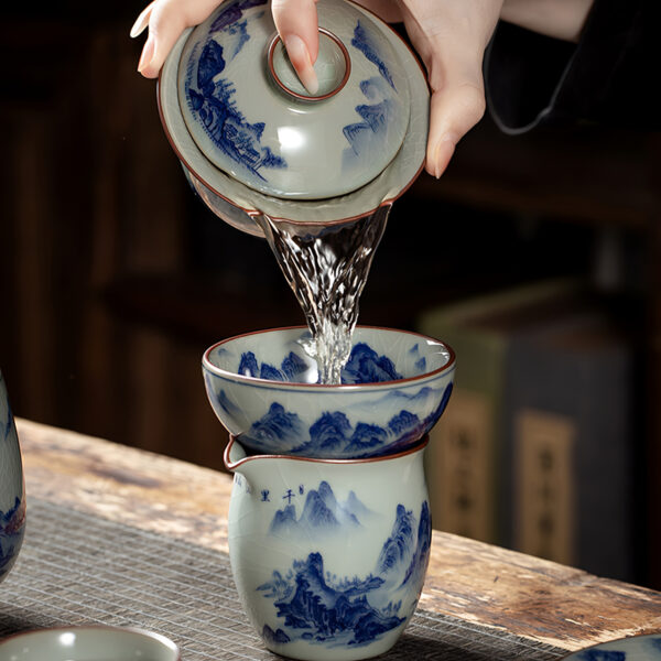 TSB13BB010 BB4 Jingdezhen Chinese Gongfu Tea Set Blue and White