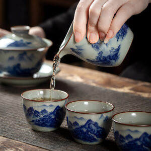 TSB13BB010 BB5 Jingdezhen Chinese Gongfu Tea Set Blue and White