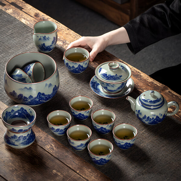 TSB13BB010 BB7 Jingdezhen Chinese Gongfu Tea Set Blue and White