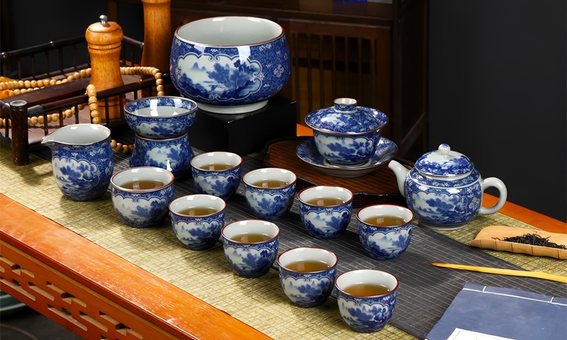 TSB13BB010 D 1 Jingdezhen Chinese Gongfu Tea Set Blue and White