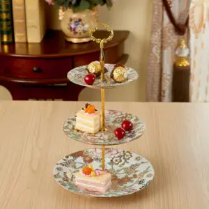 TSB15BB005 v1 European Cake Stand Porcelain Tiered Server