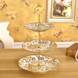 TSB15BB005 v2 European Cake Stand Porcelain Tiered Server