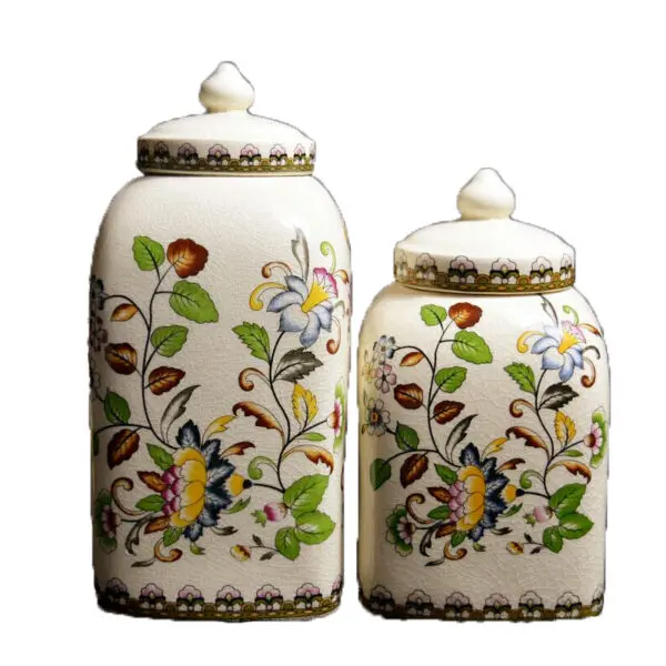 TSB15BB010 f Spring Tea Caddy Ceramic Loose Tea Tin