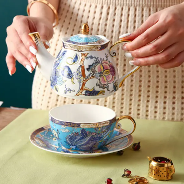 Feicui Tea for One Set Bone China Teapot Set - Teasetbox.com