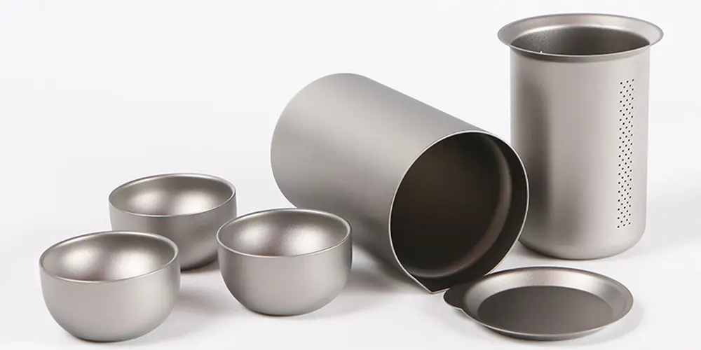 TSB16BB003 DD1 Titanium Chinese Travel Tea Set with Case