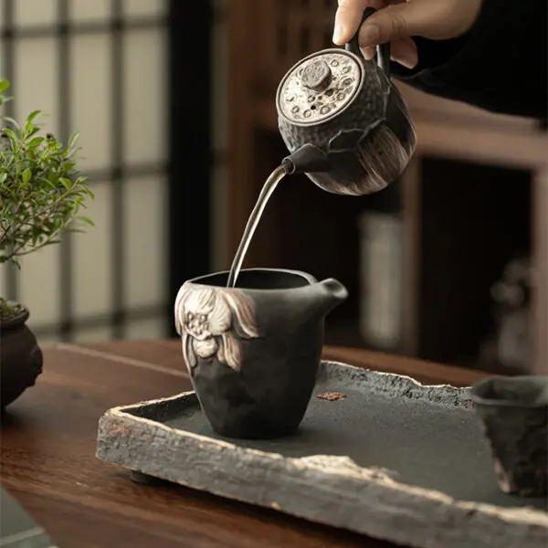 TSB17BB014 1 Lotus Chinese Gongfu Tea Set Pottery