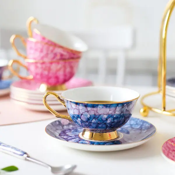 TSB19BB014 1 Luxury Tea Cup and Saucer Set Bone China