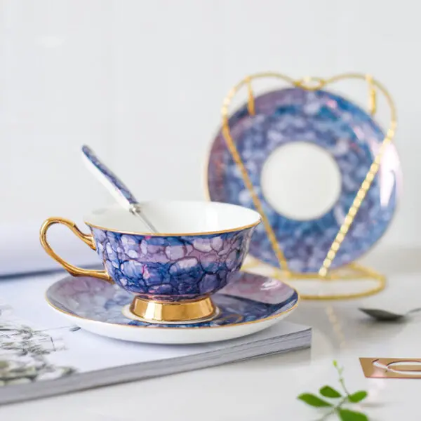 TSB19BB014 2 Luxury Tea Cup and Saucer Set Bone China
