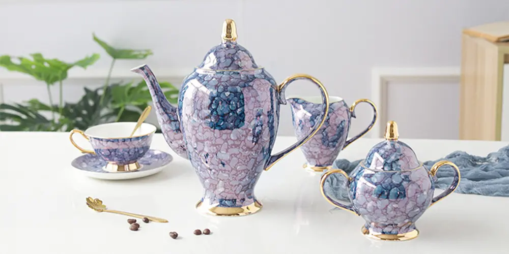 TSB19BB016 D2 1 Luxury Teapot Set Bone China Coffee Tea Set