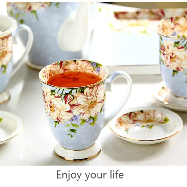 TSB1BB012 11 Flowers English Tea Set Bone China Coffee Set