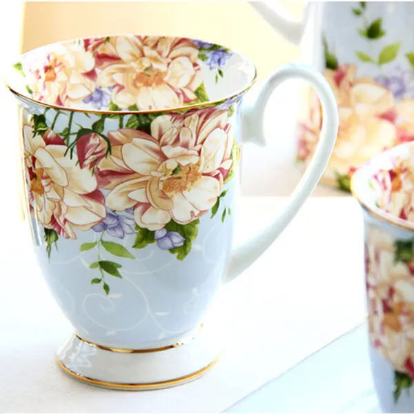 TSB1BB012 6 Flowers English Tea Set Bone China Coffee Set