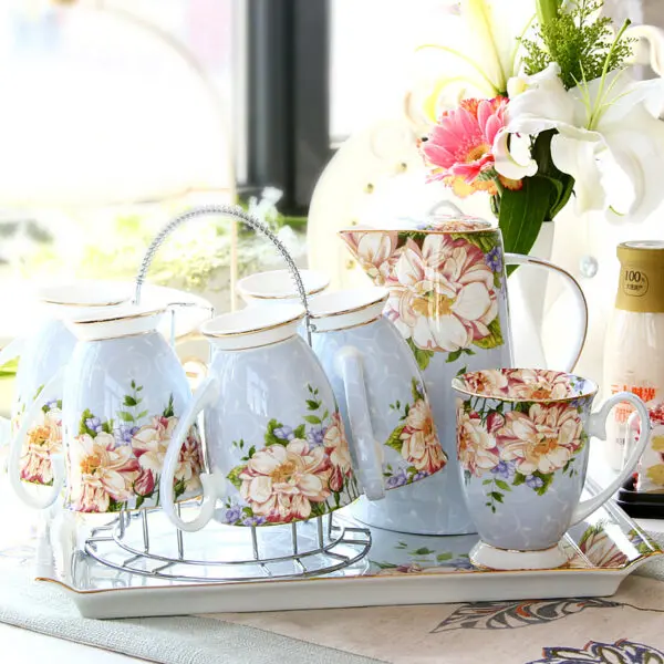 TSB1BB012 v2 Flowers English Tea Set Bone China Coffee Set