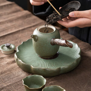 TSB20BB009 B1 Lotus Japanese Tea Set Handmade Ceramic Teapot Set