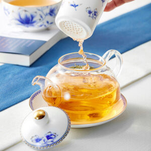 TSB21BB009 3 Magnolia Tea for One Set Glass Teapot with Infuser