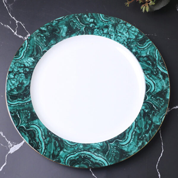 TSB21BB022 B5 Green Dinner Plate Set Porcelain Side Plate 2 Pieces