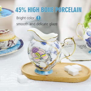 TSB23BB003 d2 2 Feicui Creamer and Sugar Bowl Set Bone China