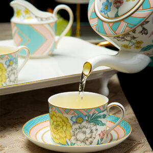 TSB24BB001 1 Milan Flower English Tea Set Bone China Teapot Set