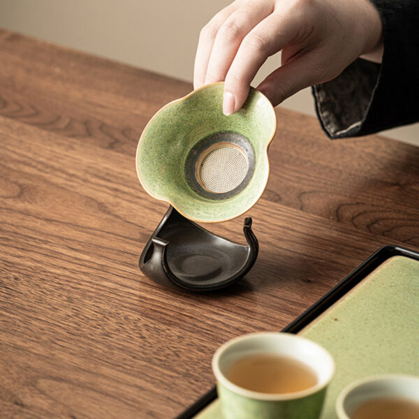 TSB24BB004 7 Green Japanese Tea Set with Tray Ceramic