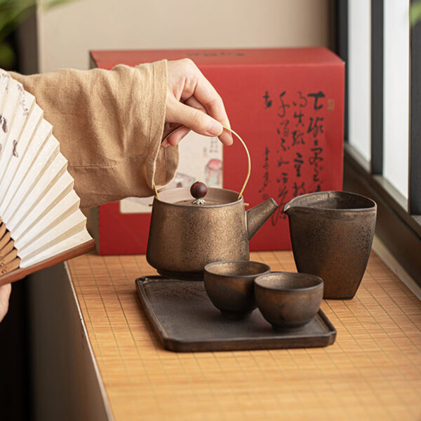 TSB24BB006 1 Vintage Japanese Gongfu Tea Set Ceramic