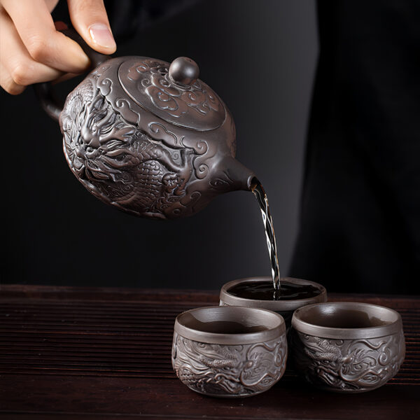 TSB24BB007 4 Luxurious Chinese Yixing Dragon Tea Set for Kung Fu Tea