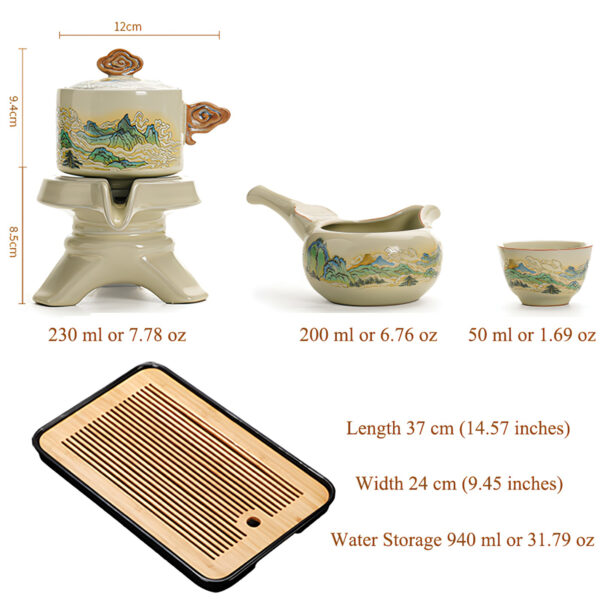 TSB24BB008 7 Mountain-range Lazy Chinese Kung Fu Tea Set with Tray